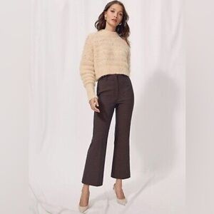 Aritzia Baroque Pant in Black Constant Camel High Rise Flare Cropped Trousers 4